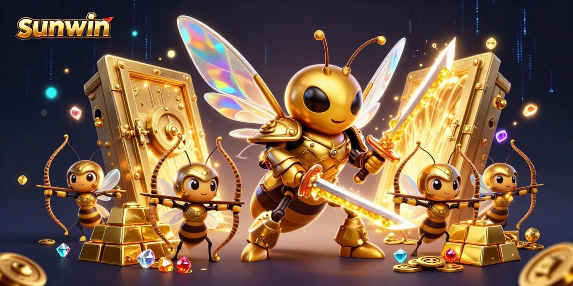 Experience sunwin's dazzling gameplay with vibrant characters in an exciting casino-themed illustration.