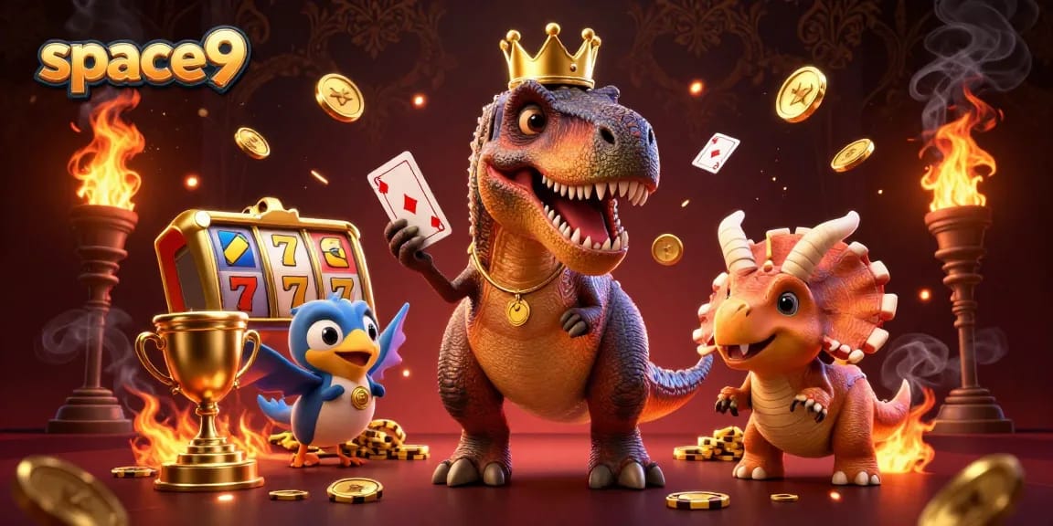 Experience the excitement of space9 with thrilling pokies and cards in a vibrant casino scene.
