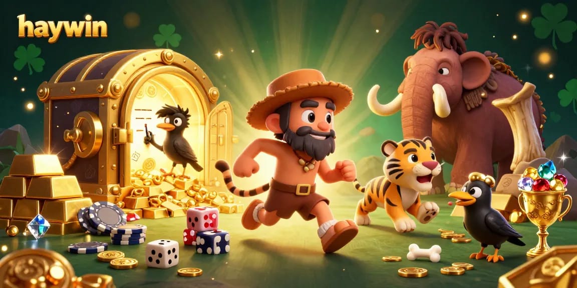 Engage in thrilling gaming action at Haywin's dynamic casino showcase featuring lively 3D characters.