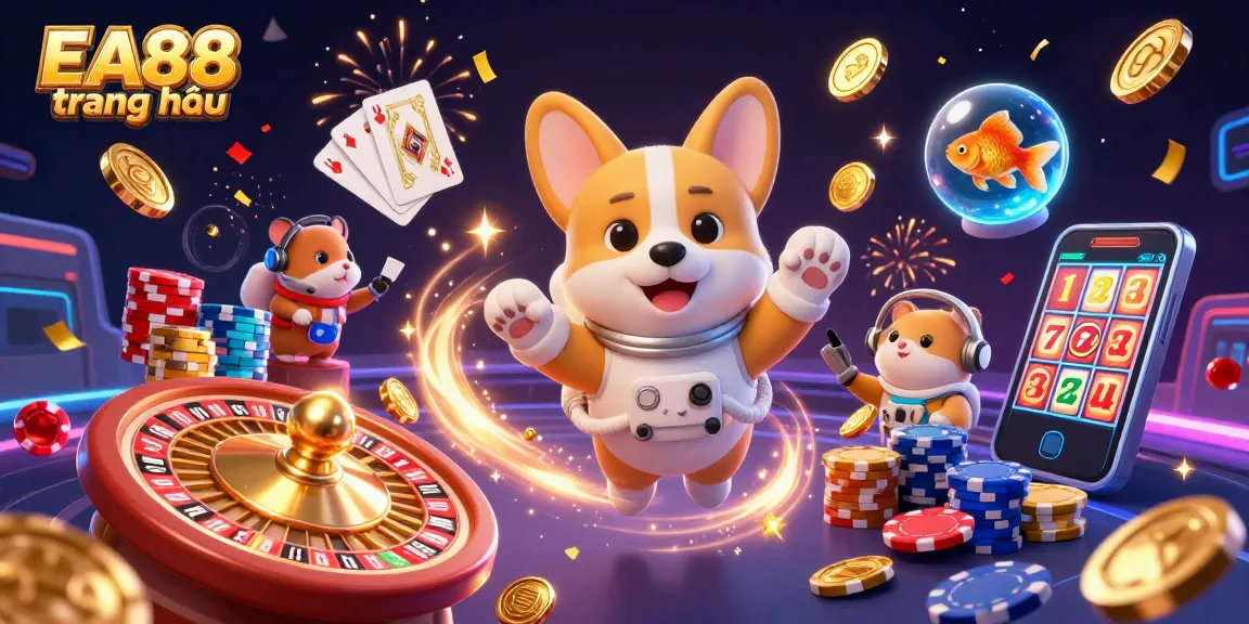 Join the fun at EA88 trang chủ with exciting casino elements featuring vibrant characters in a dynamic casino setting.