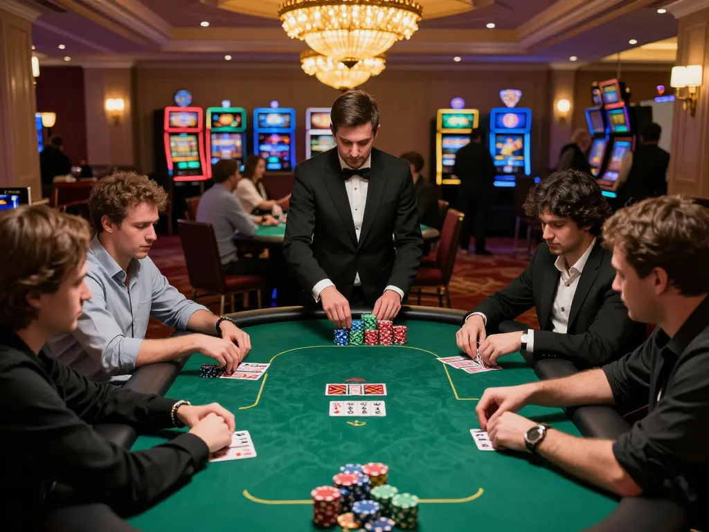Players engaging in high-stakes poker at UU88, showcasing strategy and intense focus during gameplay.