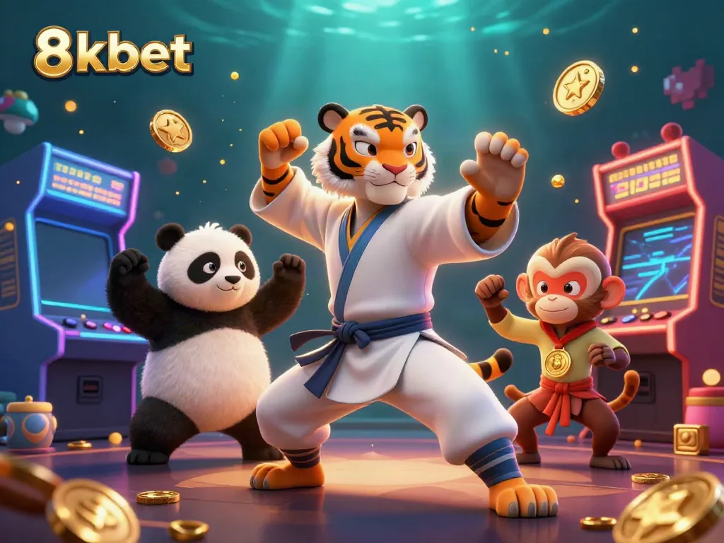Experience thrilling gameplay at 8xbet with vibrant characters and dynamic casino elements showcased.