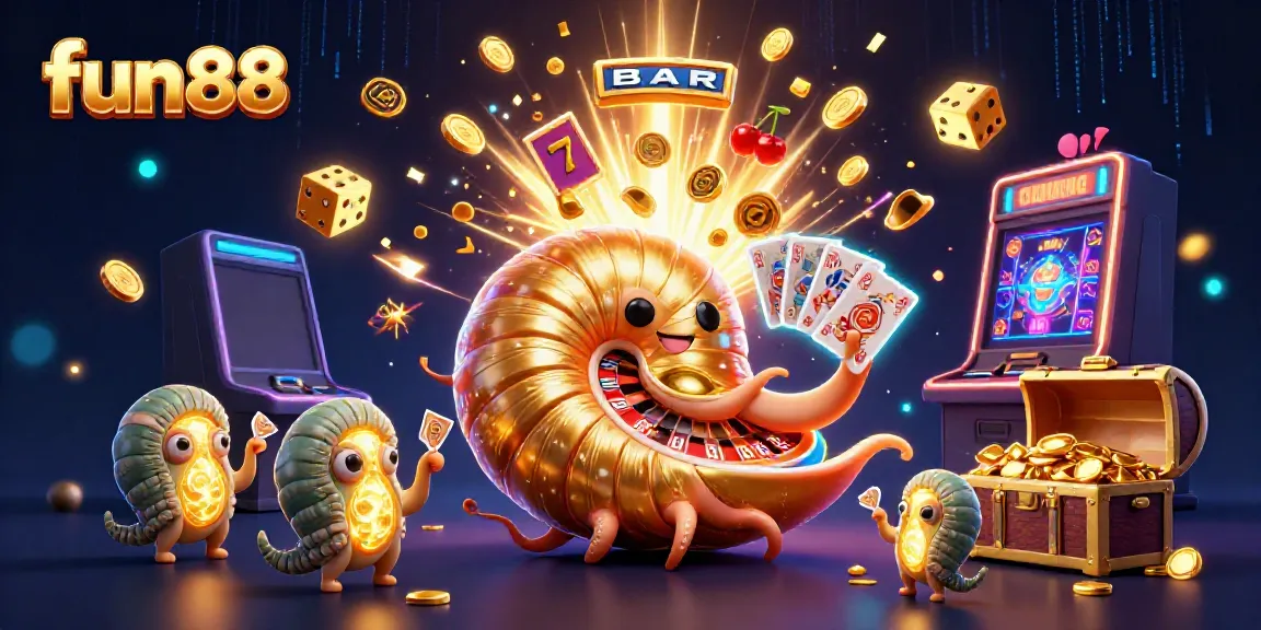 Experience the excitement of fun88 with an animated nautilus roulette and vibrant casino elements.