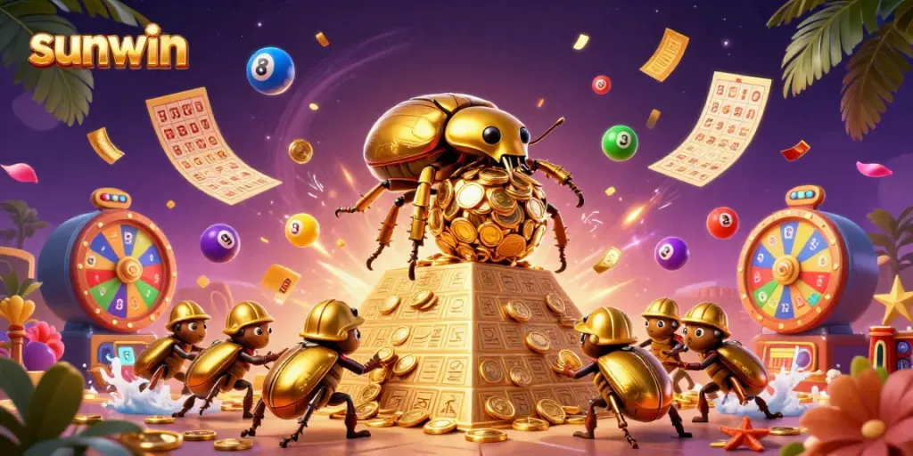 Experience thrilling gameplay with the vibrant sunwin casino scene featuring golden coins and exciting jackpots.