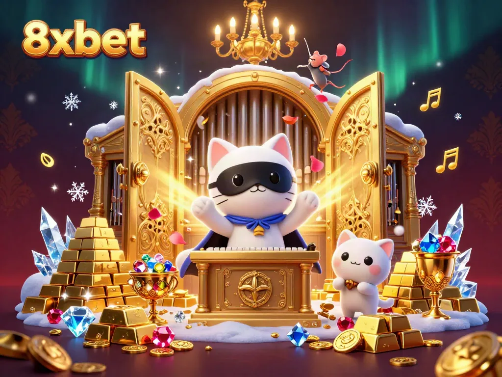 Experience thrilling gaming with 8xbet in a captivating casino illustration full of enchanting characters.