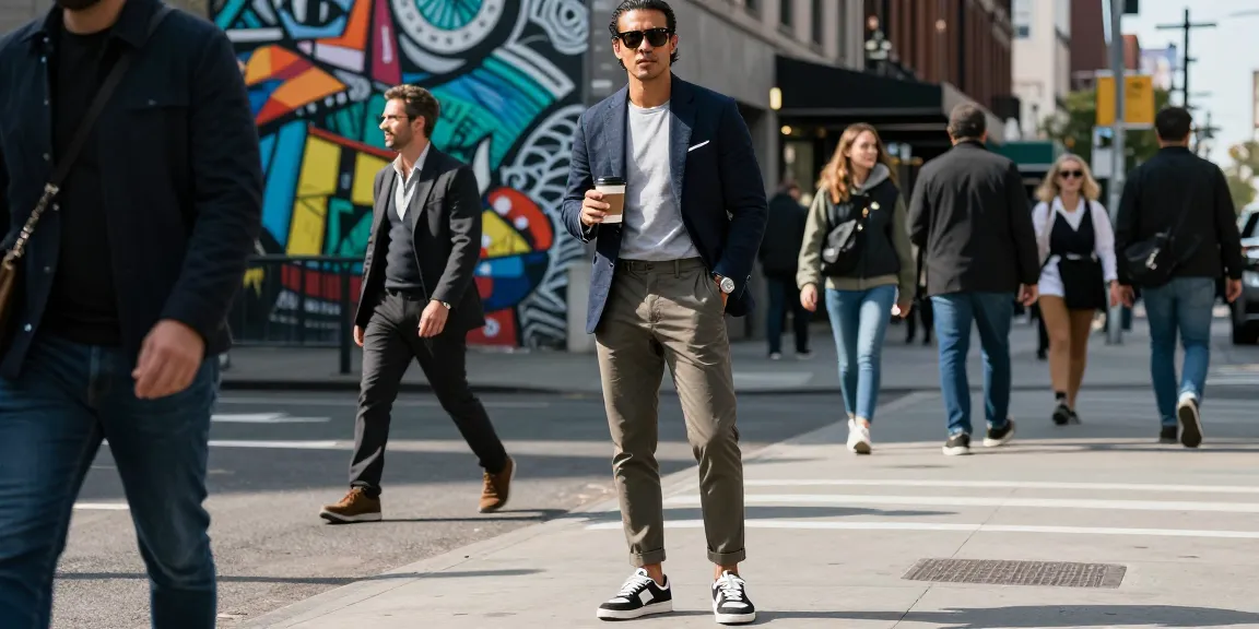 Men's fashion in an urban setting with stylish outfit and street style vibes.
