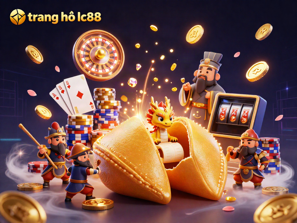 Experience the thrills of trang chủ lc88 with an enchanting golden fortune cookie scene revealing winning surprises.