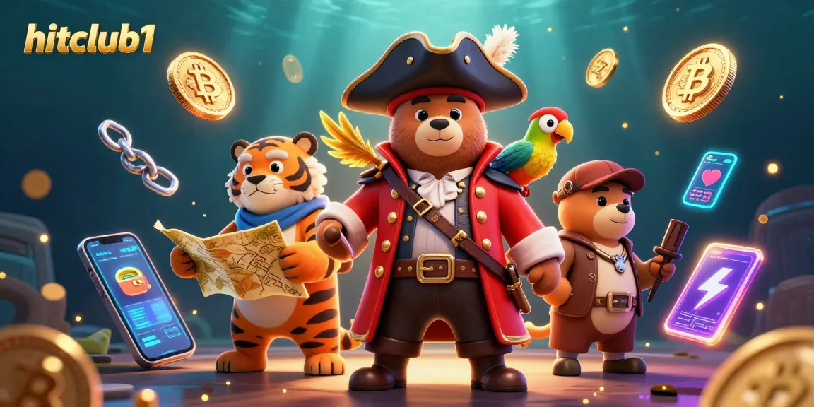 Engage in thrilling gameplay at hitclub1 with colorful pirate-themed digital assets and cryptocurrency elements.