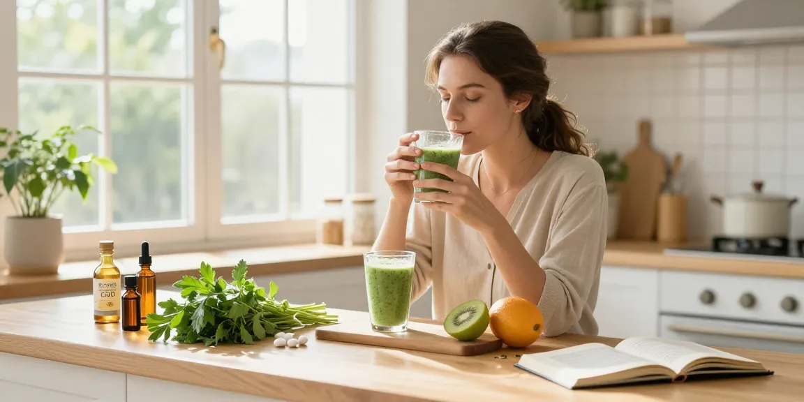 Ministry of Cannabis CBD oil and wellness products in a bright kitchen setting, showcasing natural health integration.