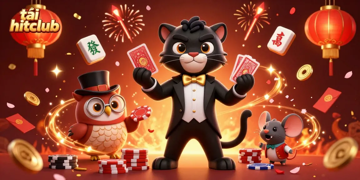 Experience rich gambling fun at tải hitclub with stylish characters and vibrant casino elements in a dynamic scene.