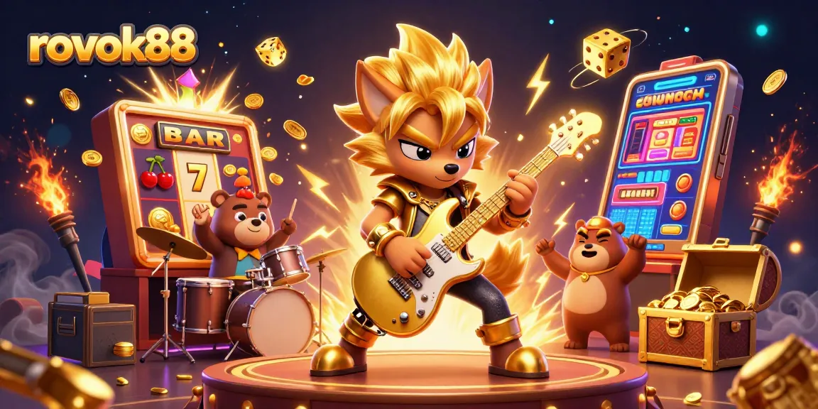Experience the thrill of rokok88 with an exciting casino scene featuring vibrant characters and jackpots.