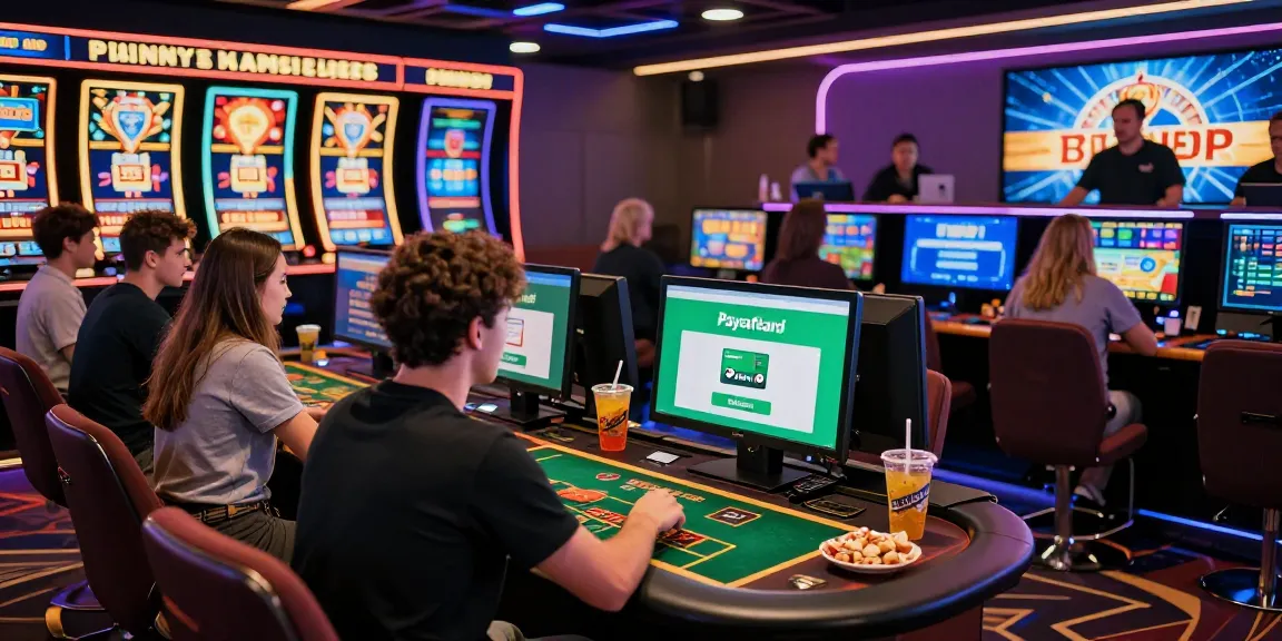 Spieler genießen Spiele in einem Paysafe Card Casino und zeigen eine lebendige Atmosphäre sowie sichere Einzahlungen.