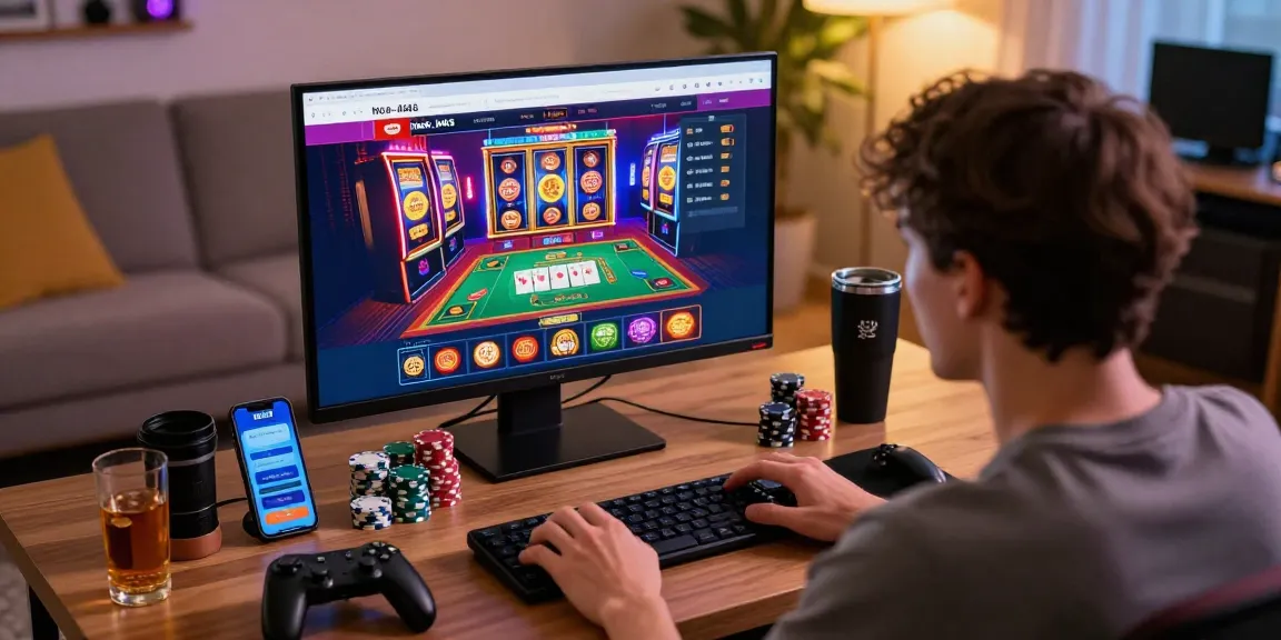Giocatore che esplora casinò online non aams con giochi vivaci e opzioni di portafoglio elettronico in un ambiente accogliente.