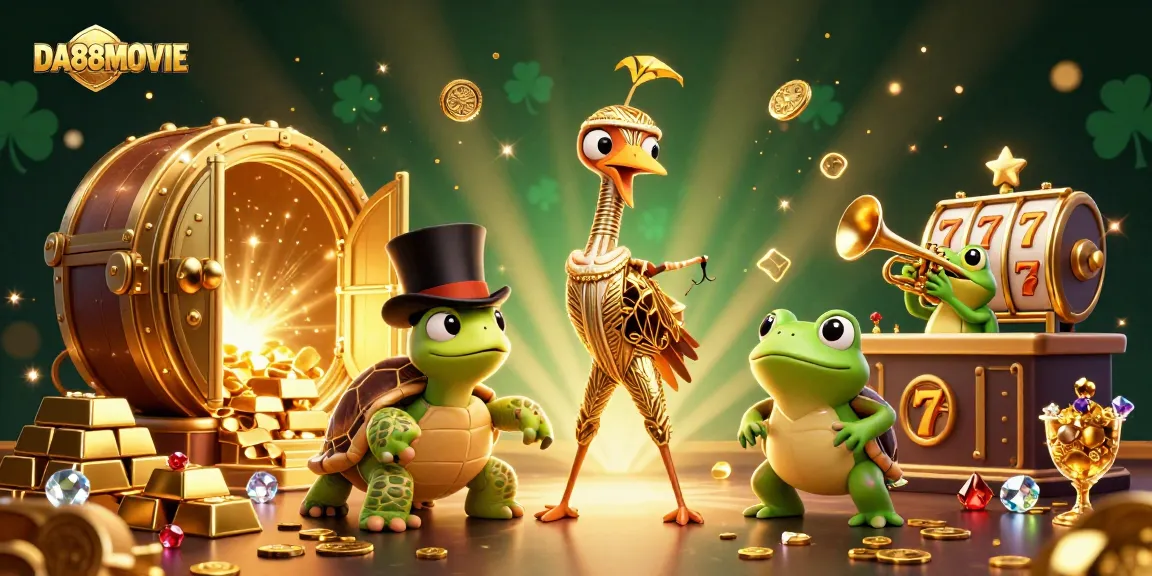 DA88MOVIE showcases a vibrant 3D casino scene featuring dynamic characters and gambling elements.