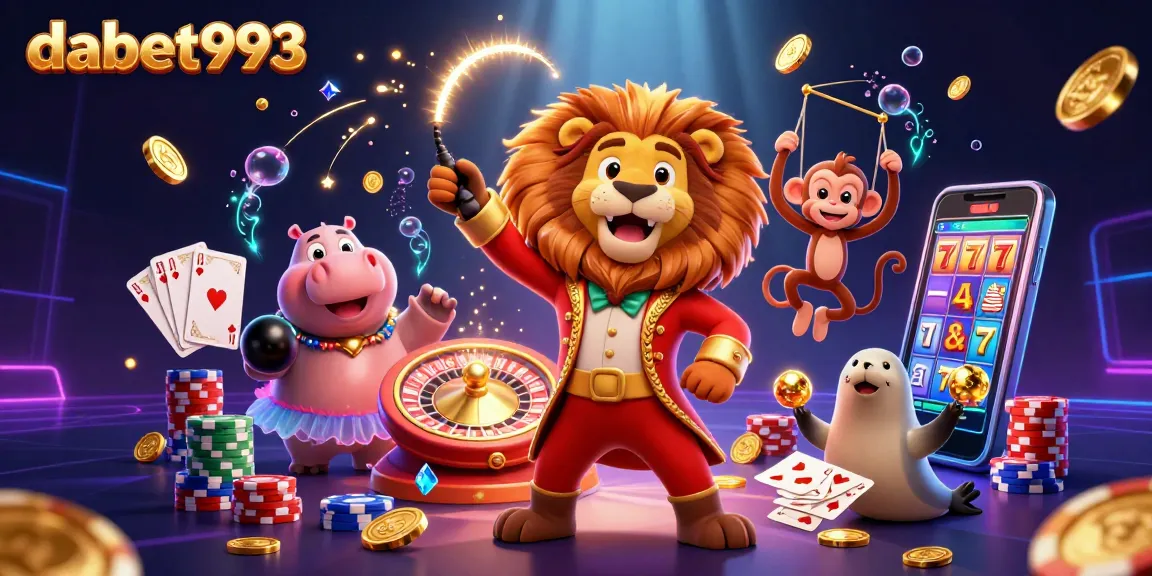 Dabet993 showcases a vibrant 3D casino scene with lively characters and dynamic gambling elements to enhance your gaming experience.