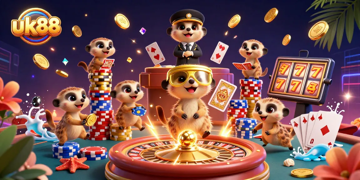 Engage in the excitement at uk88 with meerkats managing a vibrant casino atmosphere.
