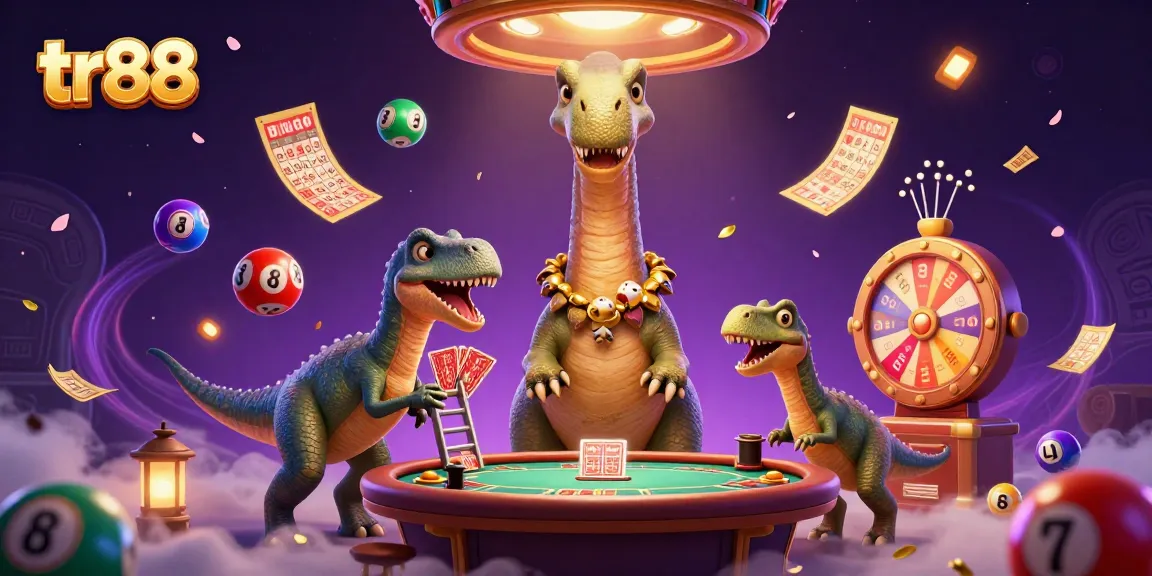 Experience the excitement of tr88 with vibrant lottery elements and playful characters in a dynamic casino scene.