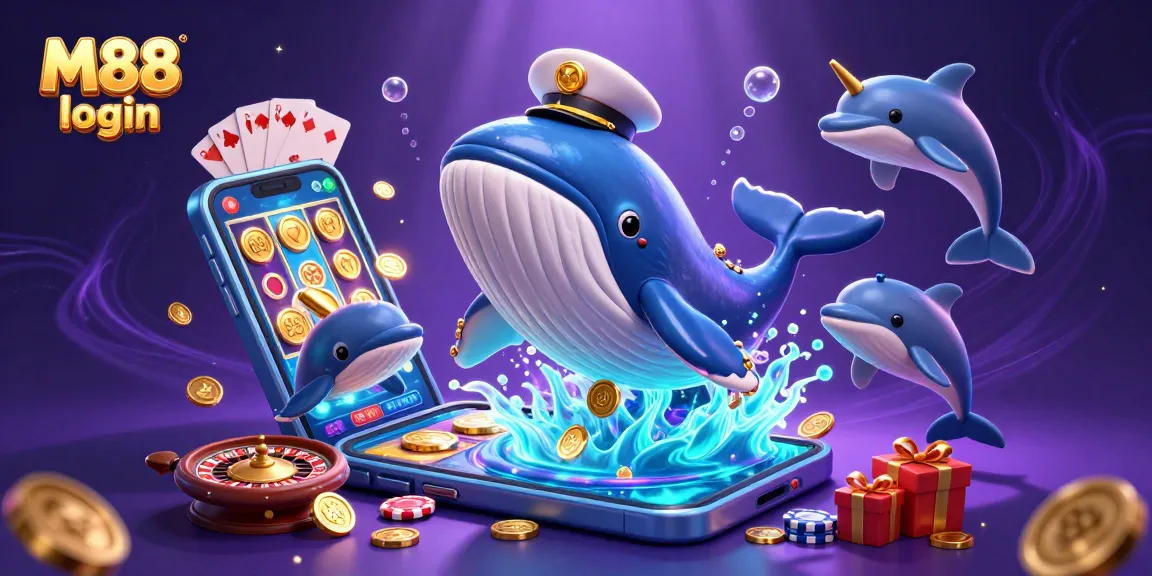 M88 login: Engage with the vibrant underwater casino world featuring whales, dolphins, and thrilling games.