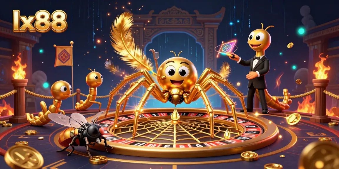Spin the reels at lx88 with a golden spider and thrilling roulette wheel action.