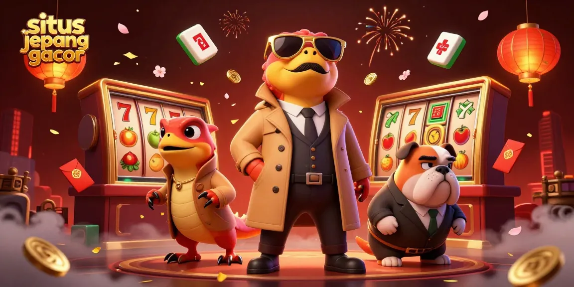 Experience the excitement of situs jepang gacor with animated raptors and vibrant casino elements.