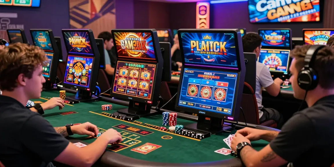 Exciting gameplay at non gamstop casinos with players enjoying slots and table games online.
