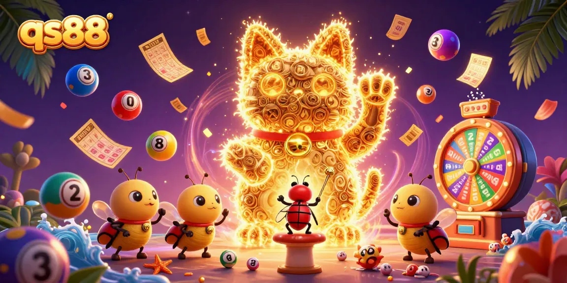 Experience thrills with qs88 as golden firefly characters celebrate casino wins amidst colorful game elements.