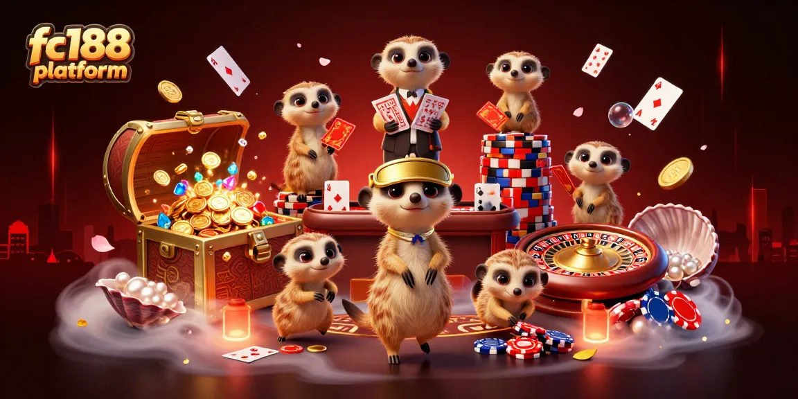 Join the excitement at the fc188 platform with meerkats hosting a lively casino, games in action!
